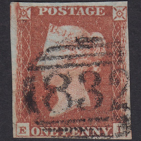 GB QV 1841 1d Red-Brown Plate 67 SG8-B1(1) EI FU 4M Wallingford 832