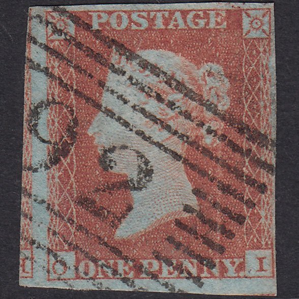 GB QV 1841 1d Red-Brown Plate 96 SG8-B1(1) OI GU 4 Margins Cupar Fife 92