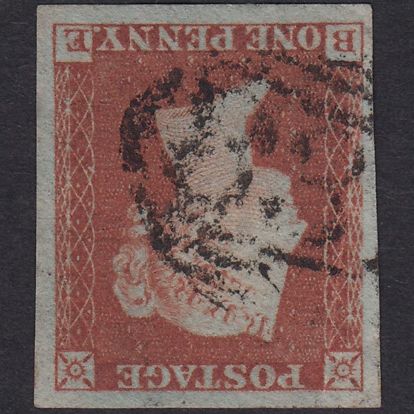 GB QV 1841 1d Red-Brown Plate 154 SG8-B2(1) Wmk Inv BE FU 4 Huge Margins