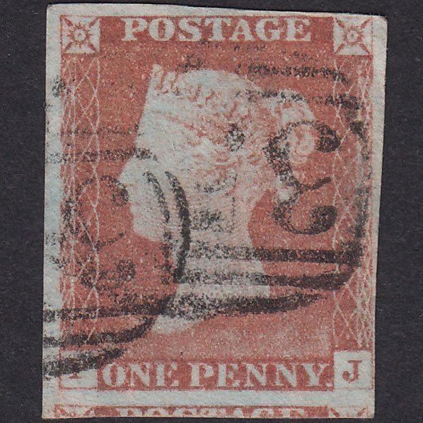GB QV 1841 1d Pale Red-Brown Plate 71 SG9-B1(3) PJ GU 4 Margins