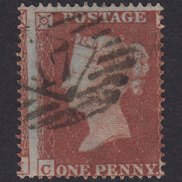 GB QV 1854 1d Plate 172 SG17-C1(1) CJ FU London IS 17 Large Misperf