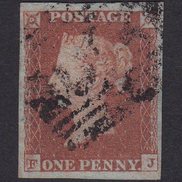 GB QV 1841 1d Red-Brown Plate 87 SG8-B1(1) FJ FU 4 Good Margins Scotland
