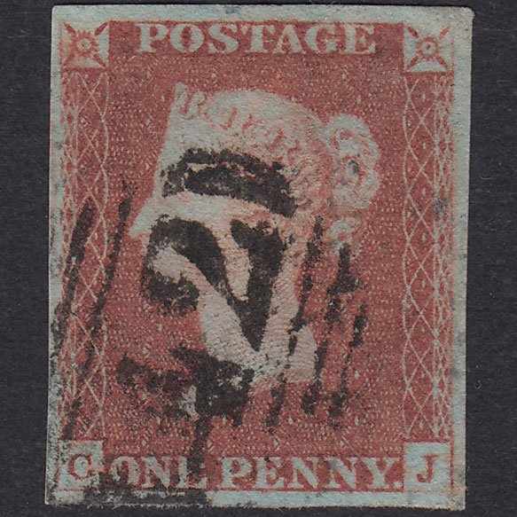 GB QV 1841 1d Red-Brown Plate 78 SG8-B1(1) CJ FU 4 Margins