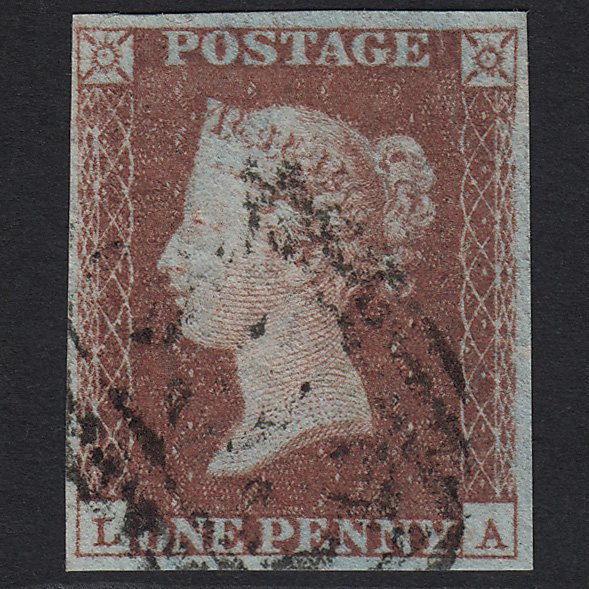 GB QV 1841 1d Red-brown (Plate 95) SG8-B1(1) LA VFU 4M Imperf