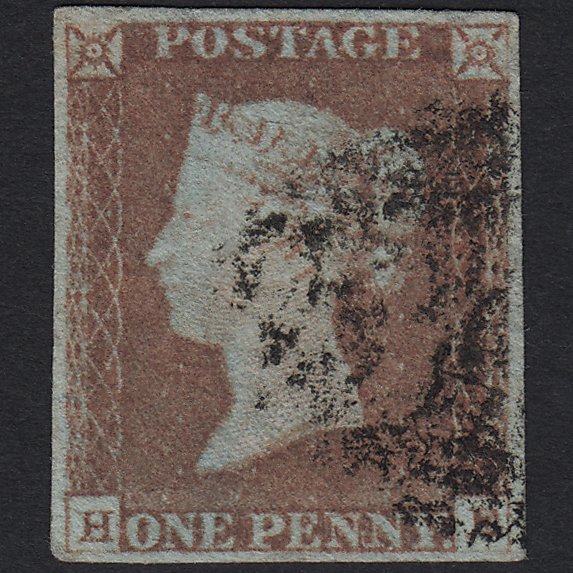 GB QV 1841 1d Red-brown (Plate 66) SG8-B1(1) HE FU 4 Margins