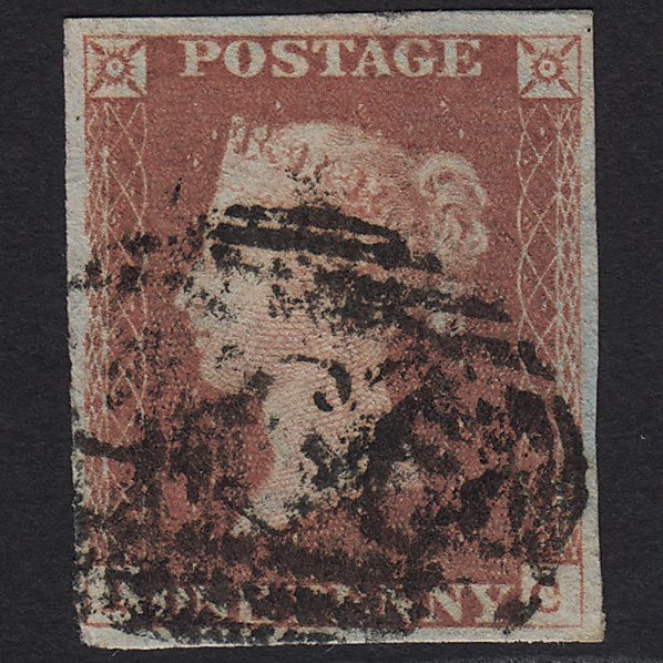GB QV 1841 1d Red-brown (Plate 75) SG8-B1(1) IC GU Liverpool 466 4 Margins