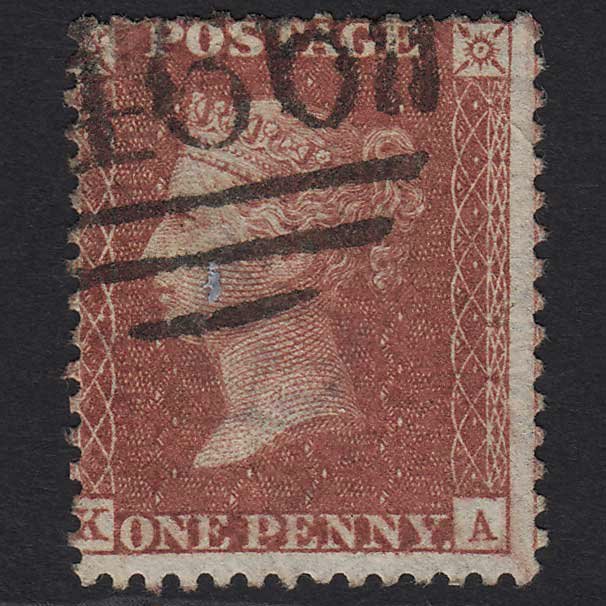 GB QV 1856 1d Red-brown (Plate 38) SG29-C8(1) KA GU Liverpool 466
