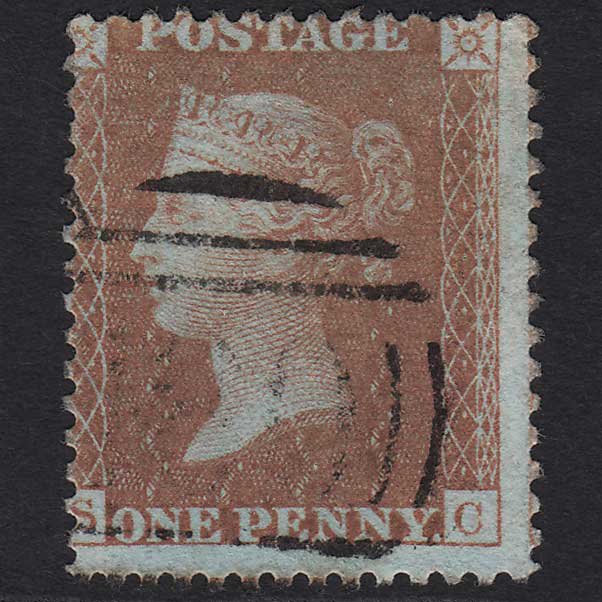 GB QV 1856 1d Red-brown (Plate 38) SG29-C8(1) SC FU Chester 180 Spoon