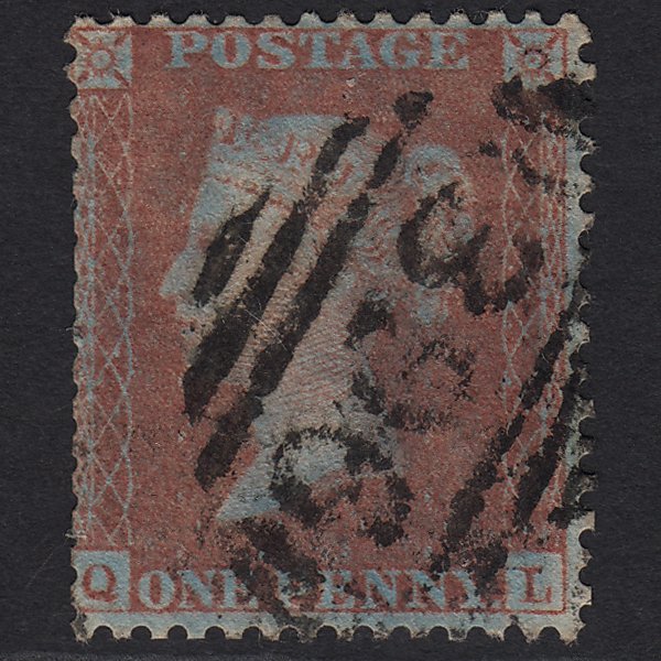 GB QV 1856 C8(6) 1d Deep Claret (Plate 31) QL GU Huntingdon 396