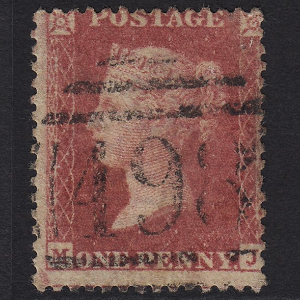GB QV 1857 1d Rose-red (Plate 52) SG40-C10(1) MJ FU Manchester 498