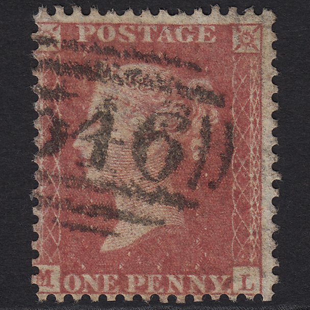 GB QV 1857 1d Rose-red (Plate 52) SG40-C10(1) ML FU Newcastle-under-lyme 546