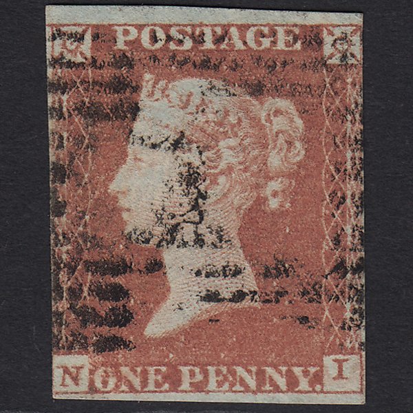 GB QV 1841 1d Red-brown (Plate 95) SG8-B1(1) NI GU in Scotland nr 4 Margins