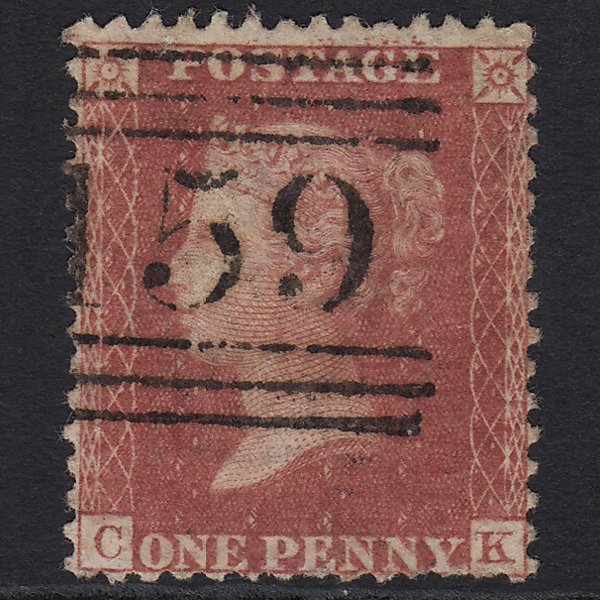 GB QV 1857 1d Rose-red (Plate 52) SG40-C10(1) CK GU Glasgow 159