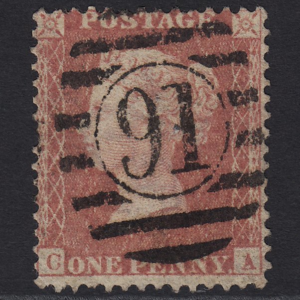 GB QV 1857 1d Rose-red (Plate 27) SG40-C10(1) CA FU London D&S 91