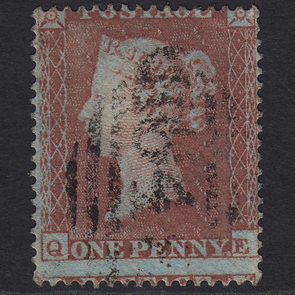 GB QV 1854 1d Red-brown (Plate 176) SG17-C1(1) QE FU Large Misperf