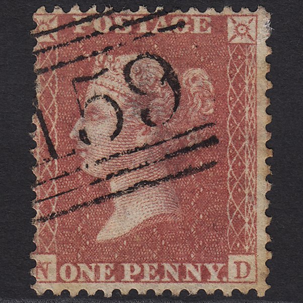 GB QV 1857 1d Rose-red (Plate 42) SG40-C10(1) ND GU Glasgow 159