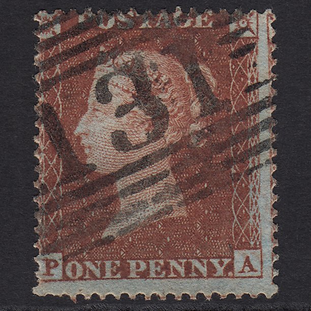 GB QV 1854 1d Red-brown Plate R1 SG17-C1(1) PA FU Edinburgh 131