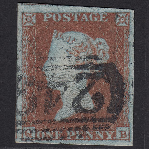 GB QV 1841 1d Very Blued (Plate 118) SG8a-B1(2) QB FU Devizes 249