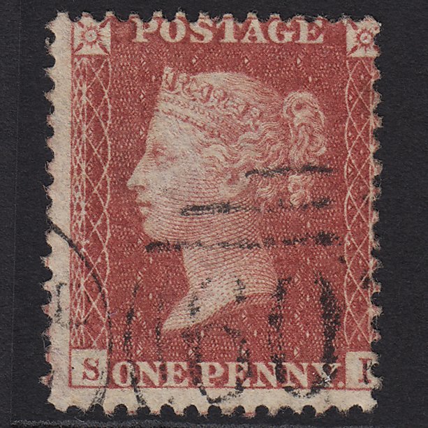 GB QV 1857 1d Rose-red (Plate 47) SG40-C10(1) SI VFU Misperf