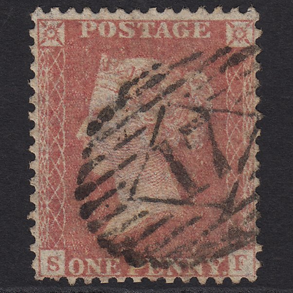 GB QV 1857 1d Rose-red (Plate 27) SG40-C10(1) SF GU London IS 17