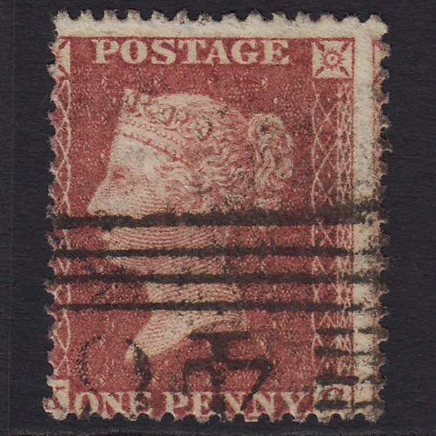 GB QV 1857 1d Rose-red SG40-C10(1) KC FU Scotland Misperf