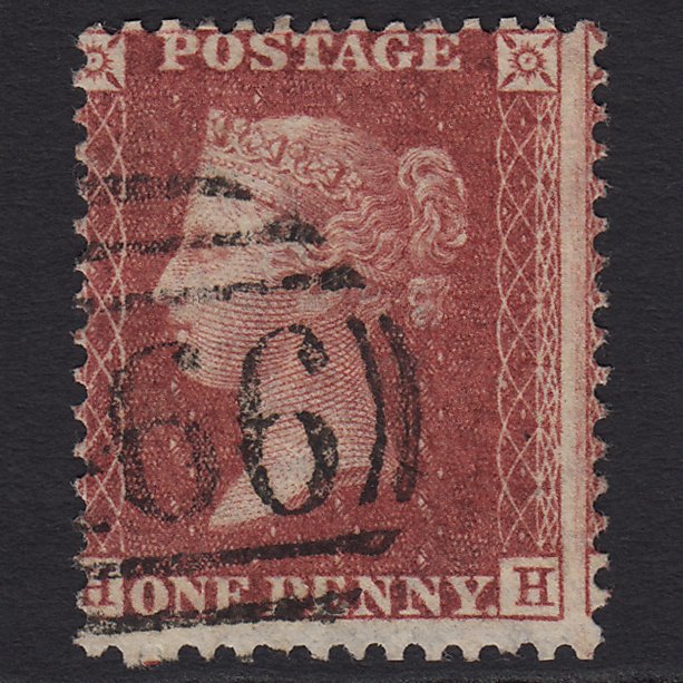 GB QV 1857 1d (Plate 44) SG40-C10(1) HH FU Liverpool 466 Large Misperf