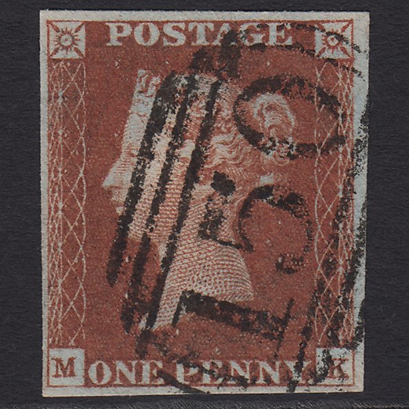 GB QV 1841 1d Deep Red-brown (Plate 51) SG10-B1(4) MK VFU Burnley 150