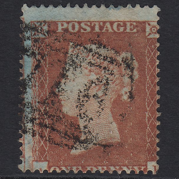 GB QV 1854 1d Red-brown SG17-C1(1) FU Sleaford 716 Large Misperf
