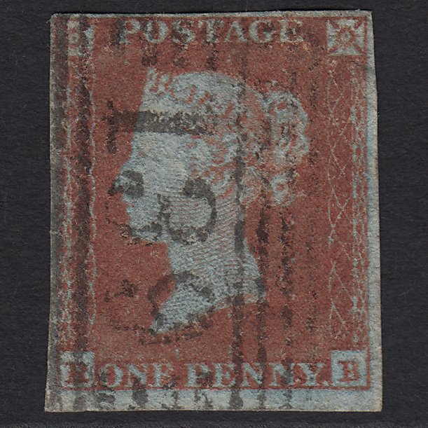 GB QV 1841 1d Very Blued (Plate 128) SG8a-B1(2) RA GU Falkirk 139