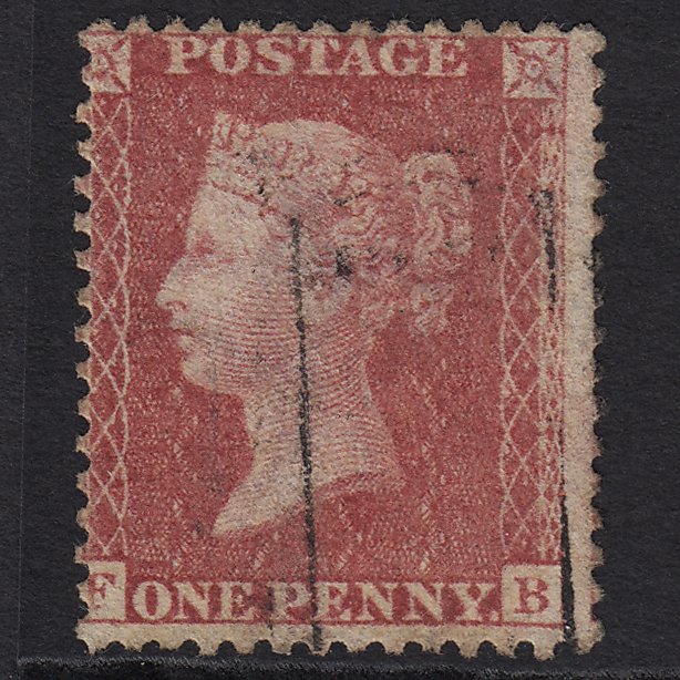 GB QV 1857 1d Rose-red (Plate 46) SG40-C10(1) FB GU Light Cancel Misperf