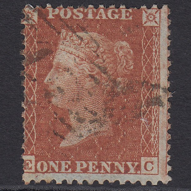 GB QV 1855 1d Red-brown (Plate 8) SG24-C3(1) EC GU London IS Cancel Misperf