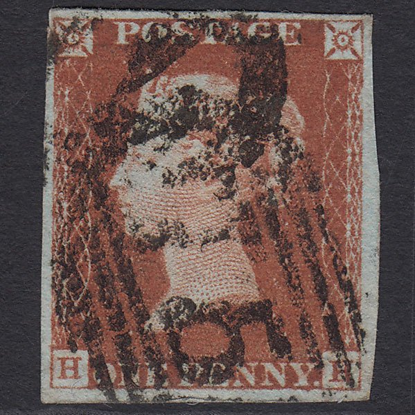 GB QV 1841 1d Red-brown (Plate 69) SG8-B1(1) HH GU Birmingham 75