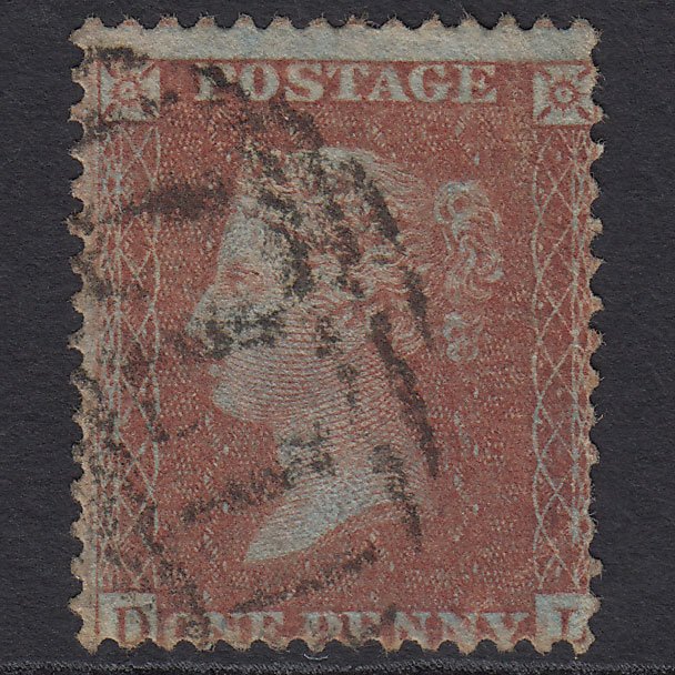 GB QV 1855 1d Red-brown (Plate 24) SGC7(1) DL GU Cheltenham 177