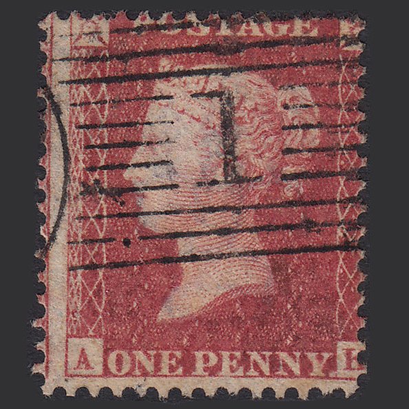 GB QV 1857 1d (Plate 44) SG40-C10(1) AK FU Missing Imprimatur Aberdeen 1