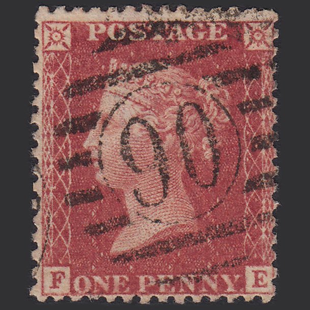 GB QV 1857 1d Rose-red (Plate 36) SG40-C10(1) FE FU London D&S 90