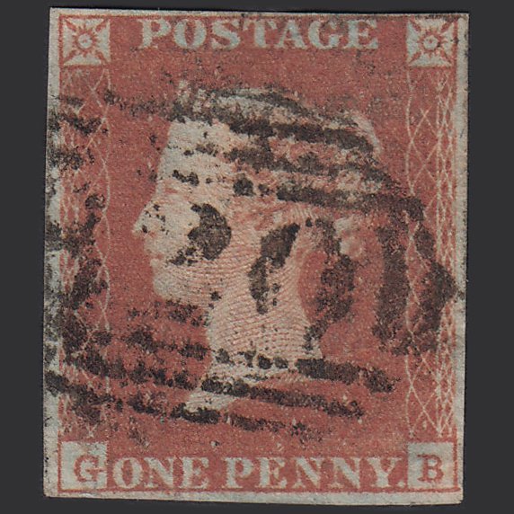 GB QV 1841 1d Red-brown (Plate 94) SG8-B1(1) GB GU 4 Margins