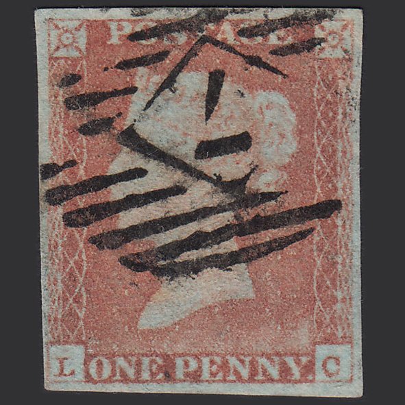 GB QV 1841 1d Pale Red-brown (Plate 70) SG9-B1(3) LC GU 4 Margins London IS 7