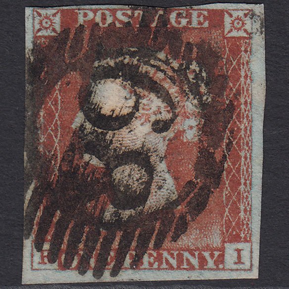 GB QV 1841 1d Pale Red-brown (Plate 49) SG9-B1(3) RI GU 4M London D&S 68