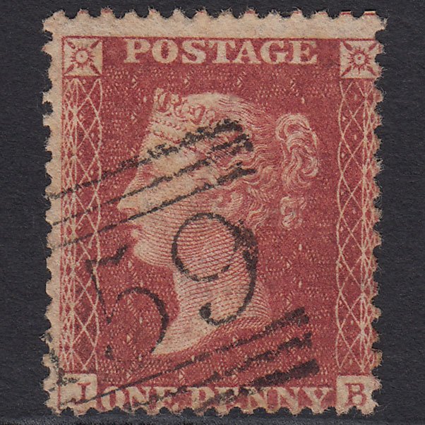 GB QV 1857 1d Rose-red (Plate 59) SG40-C10(1) JB FU Glasgow 159