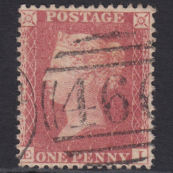 GB QV 1857 1d Pale Rose (Plate 57) SG39-C10(3) EI GU Liverpool 466