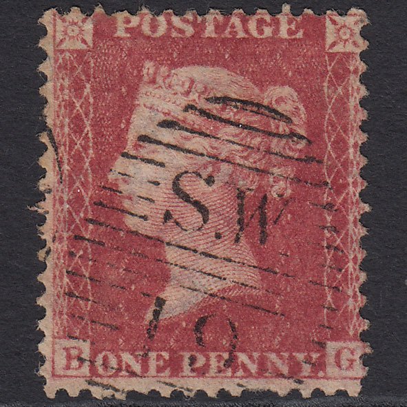 GB QV 1857 1d Rose-red (Plate 46) SG40-C10(1) BG GU London D&S SW19