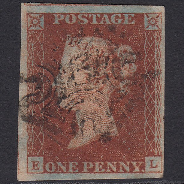 GB QV 1841 1d Red-brown (Plate 19) SG8-B1(1) GUideline EL FU 4 Margins MX