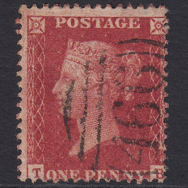 GB QV 1857 1d Rose-red SG40-C10(1) TB FU Liverpool 466 Misperf