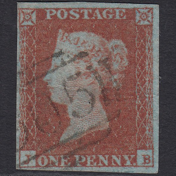 GB QV 1841 1d Very Blued (Plate 131) SG8a-B1(2) JB GU 4M Wolverhampton 905