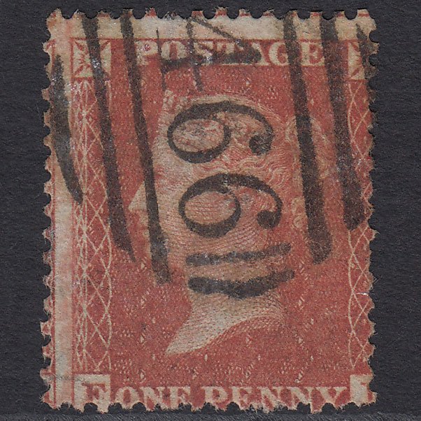 GB QV 1855 1d (Plate 10) SG24-C3(1) FH GU Liverpool 466 Large Misperf