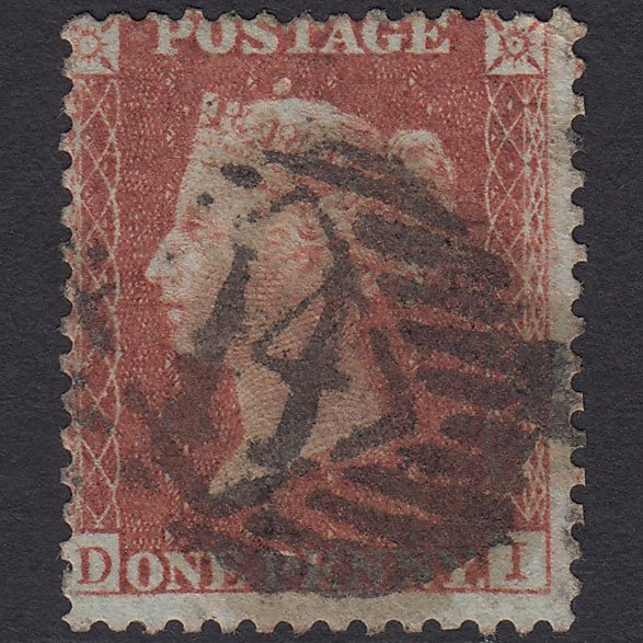 GB QV 1856 1d Red-brown (Plate 31) SG29-C8(1) DI GU London IS 14