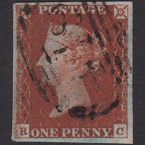 GB QV 1841 1d Red-brown (Plate 53) SG8-B1(1) RC GU 4 Margins Kington 419