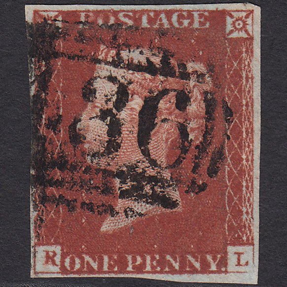 GB QV 1841 1d (Plate 58) SG10-B1(4) RL FU 4M Lancaster 436 P to R