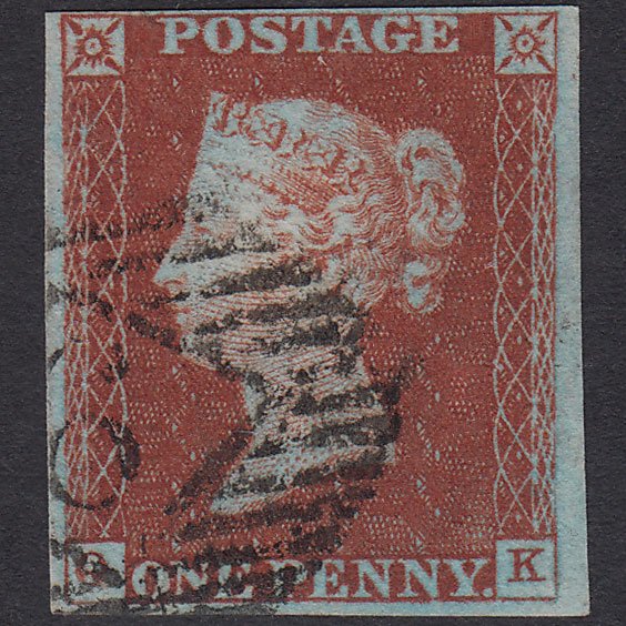 GB QV 1841 1d Very Blued (Plate 47) SG8a-B1(2) QK FU 4M London IS Cancel