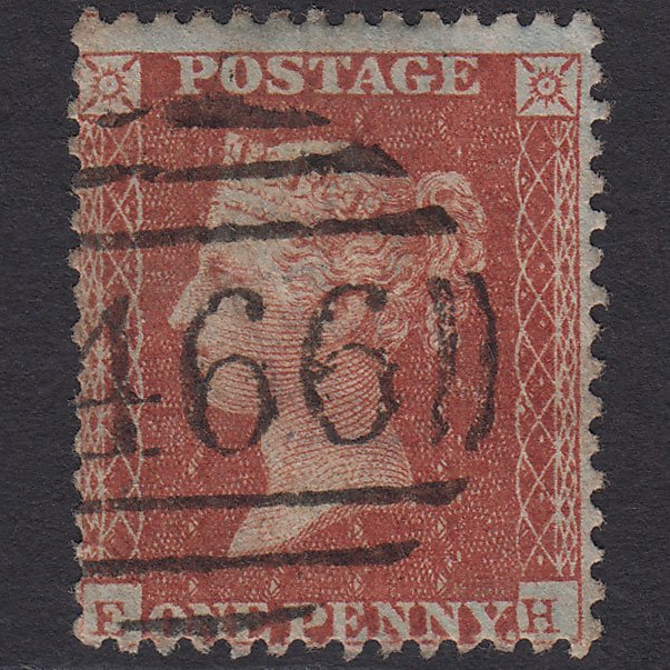 GB QV 1855 1d Red-brown (Plate 1) SGC6(1) EH GU Liverpool 466